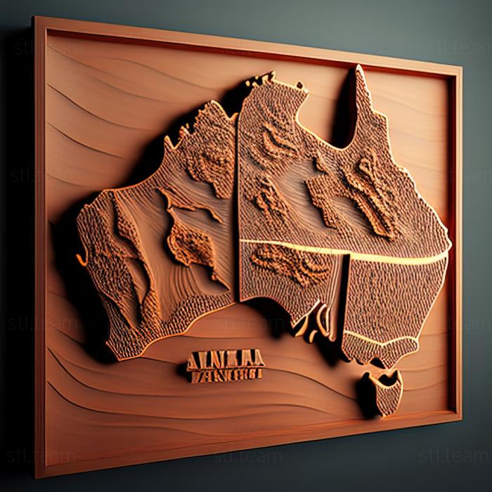 3D модель Австралія Австралійська Співдружність (STL)